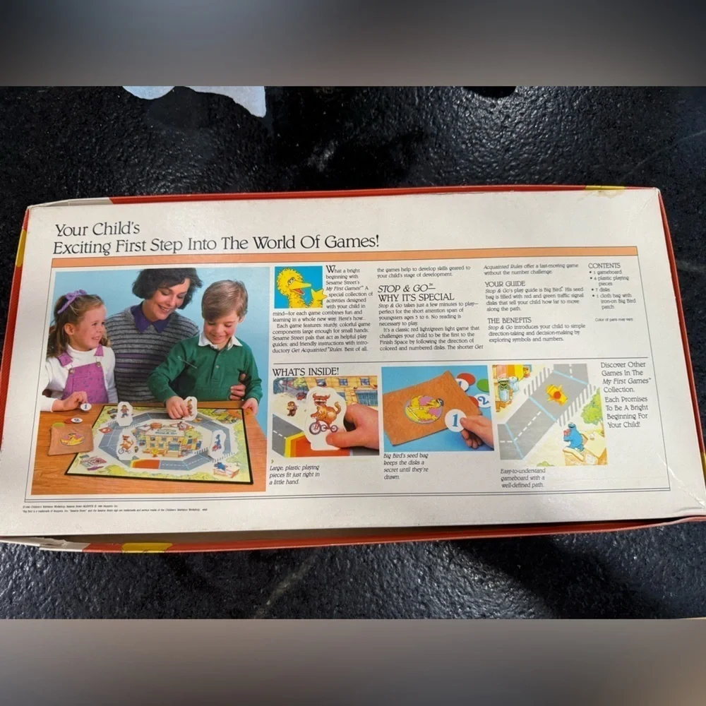 Vintage 1986 Milton Bradley Sesame Street “My First Games Stop & Go Game”